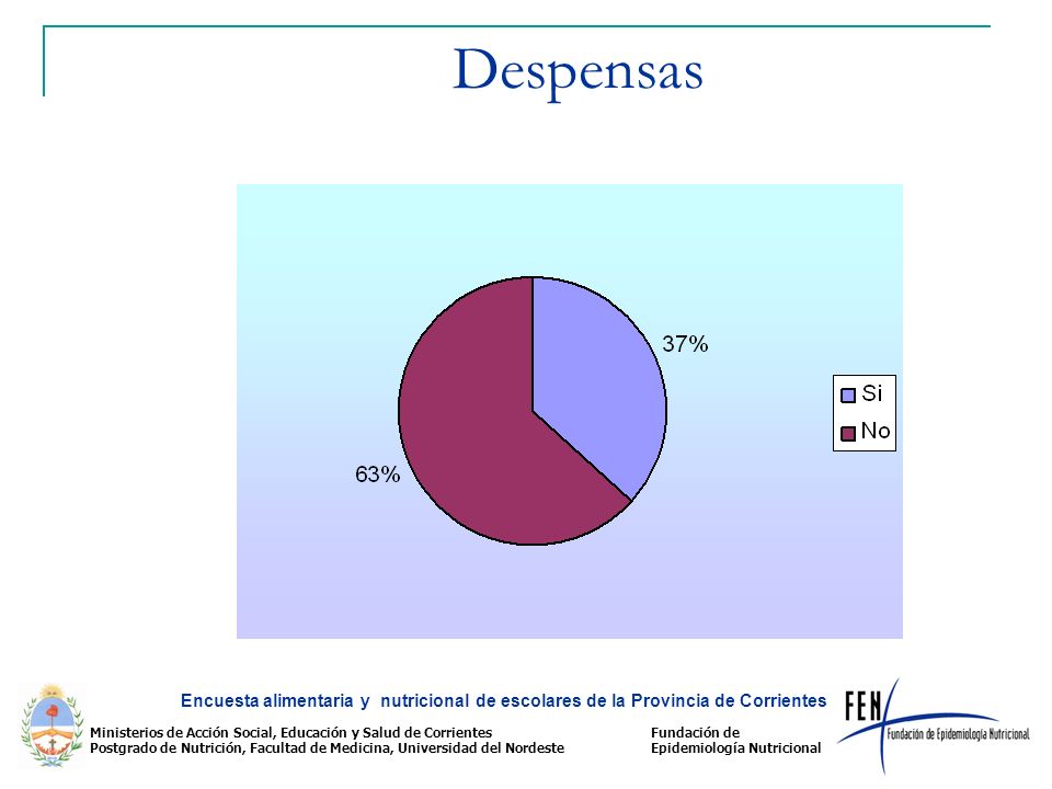 Despensas Encuesta alimentaria y nutricional de escolares de la Provincia de Corrientes.