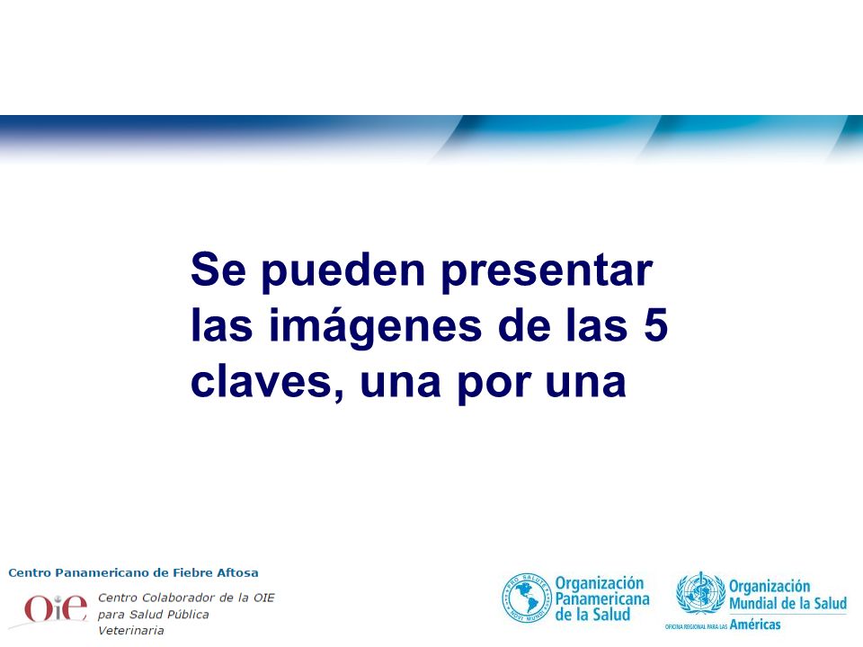 Se pueden presentar las imágenes de las 5 claves, una por una