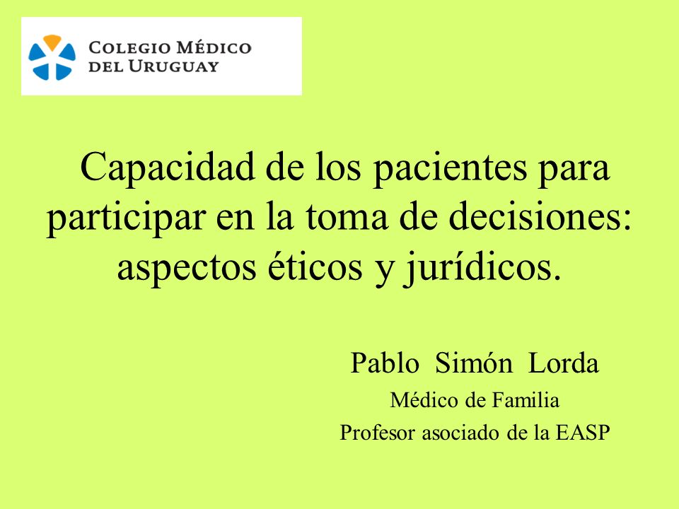 Pablo Simón Lorda Médico de Familia Profesor asociado de la EASP