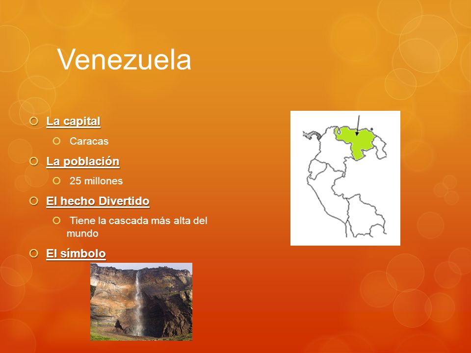 Venezuela La capital La población El hecho Divertido El símbolo
