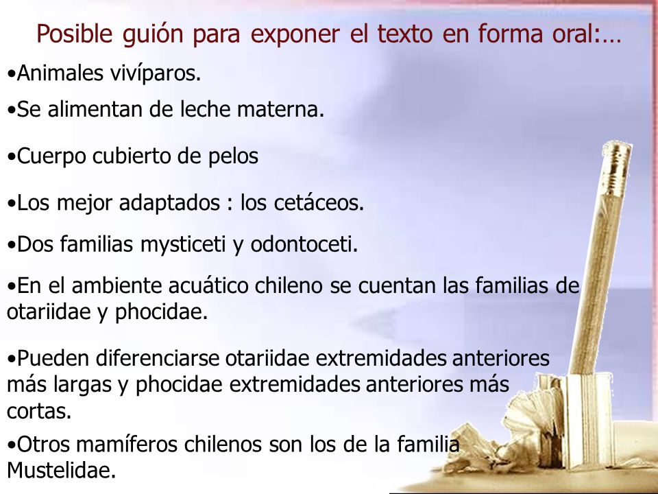 Posible guión para exponer el texto en forma oral:…