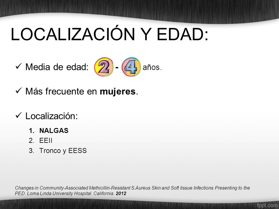 LOCALIZACIÓN Y EDAD: Media de edad: - años. Más frecuente en mujeres.