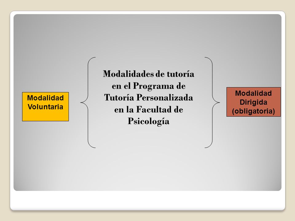Modalidades de tutoría en el Programa de Tutoría Personalizada