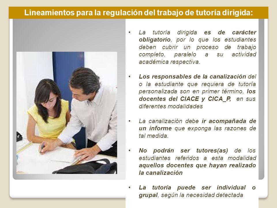 Lineamientos para la regulación del trabajo de tutoría dirigida: