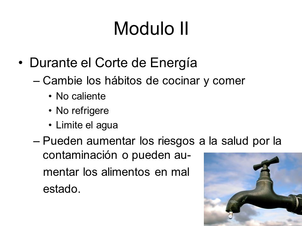 Modulo II Durante el Corte de Energía