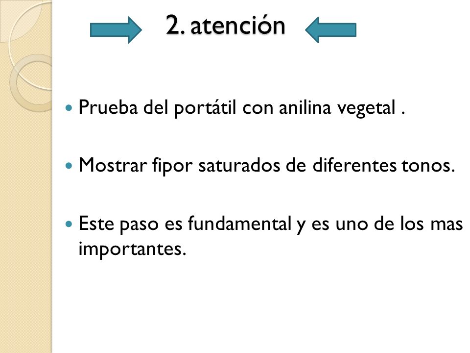 2. atención Prueba del portátil con anilina vegetal .
