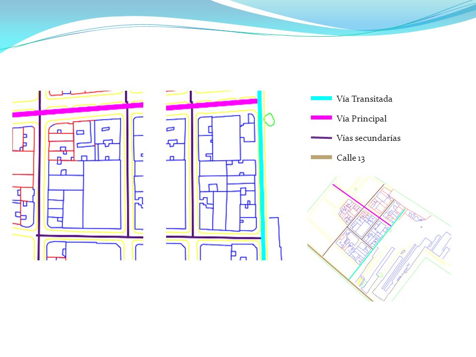 Vías – Inventario Vía Transitada Vía Principal Vías secundarías Calle 13
