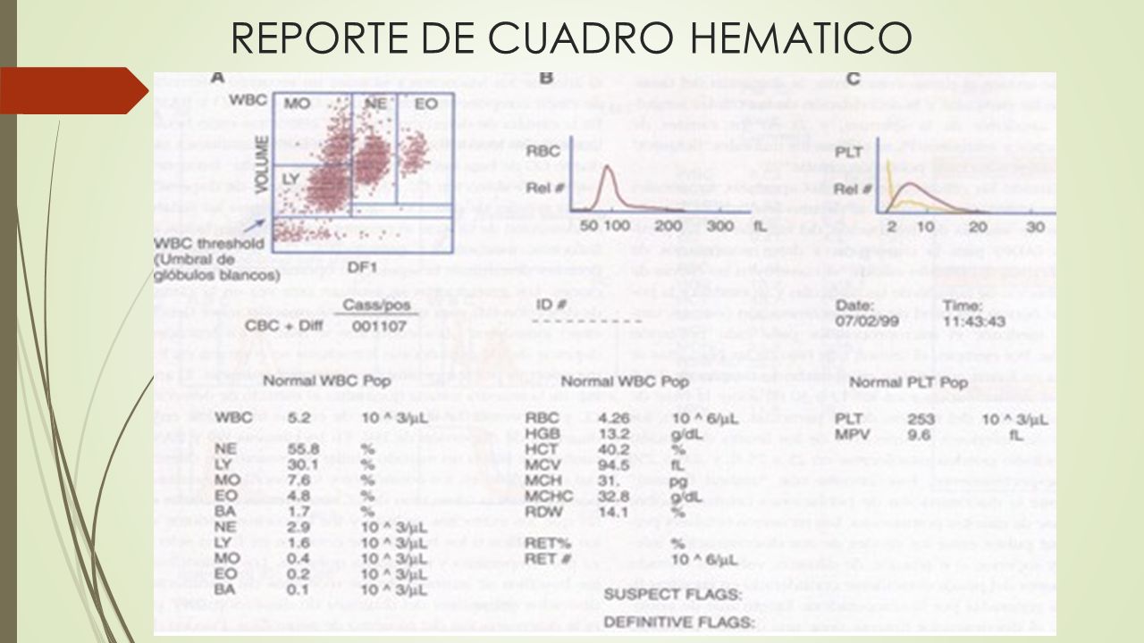 REPORTE DE CUADRO HEMATICO