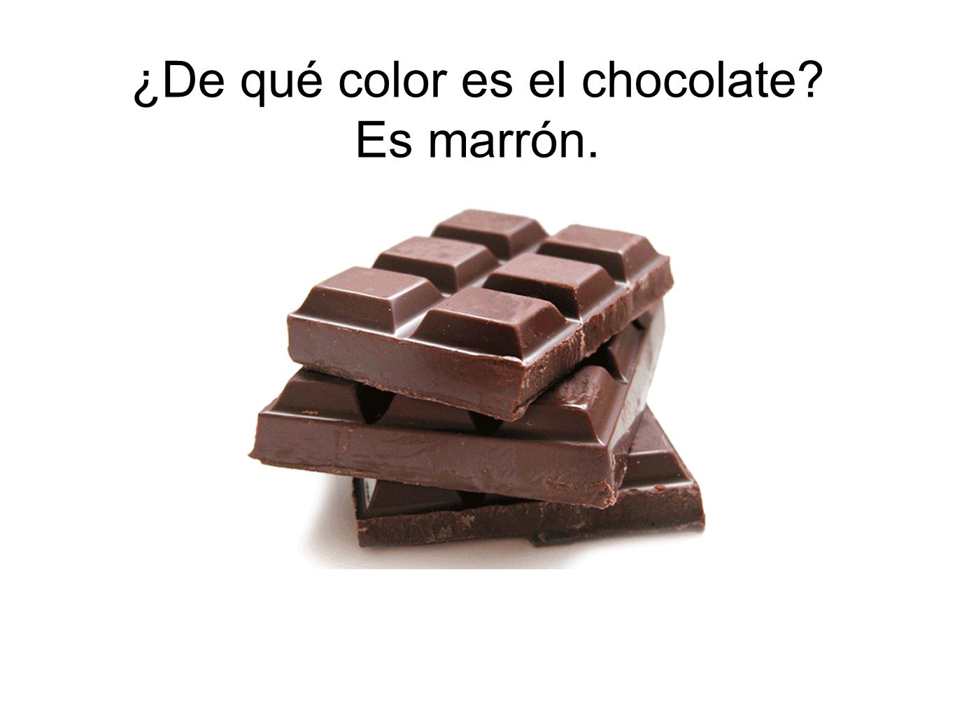 ¿De qué color es el chocolate Es marrón.