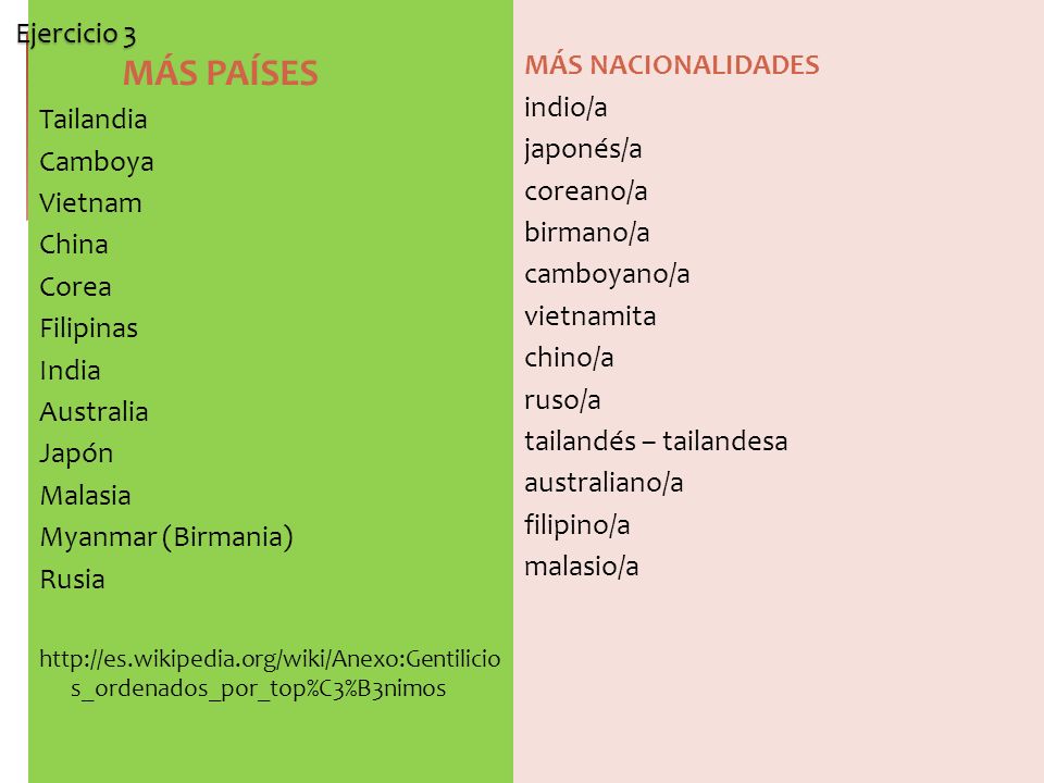 MÁS PAÍSES Tailandia Camboya Vietnam China Corea Filipinas India