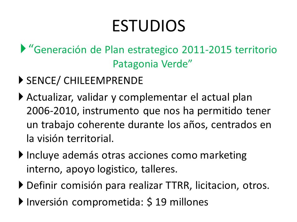 Generación de Plan estrategico territorio Patagonia Verde
