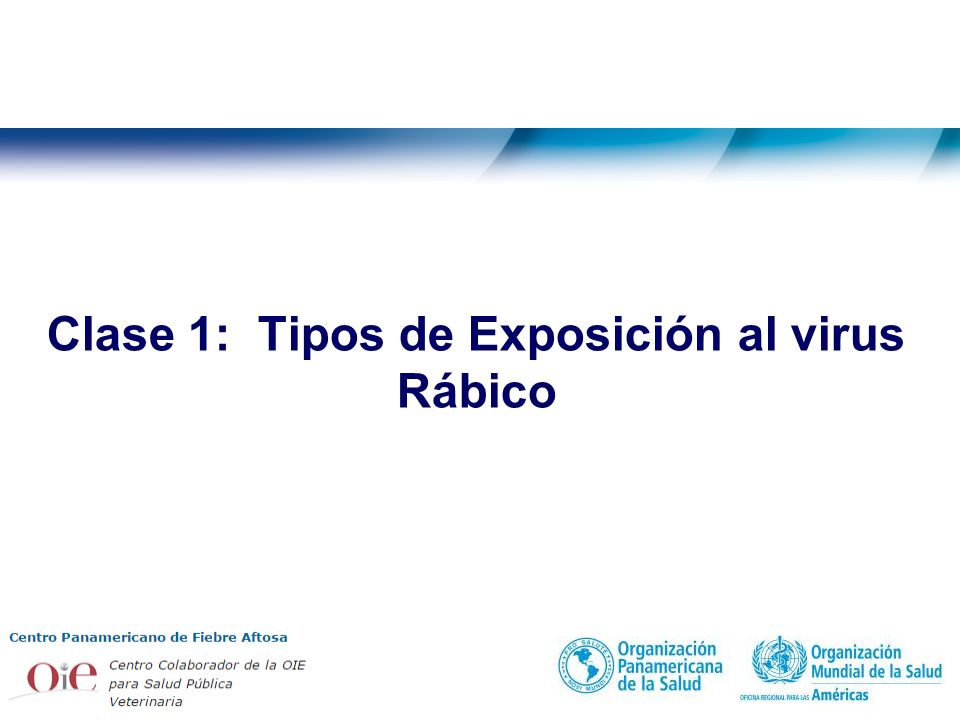 Clase 1: Tipos de Exposición al virus Rábico