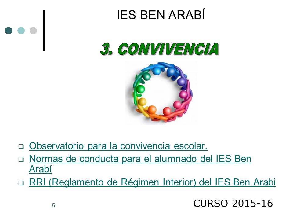 3. CONVIVENCIA IES BEN ARABÍ Observatorio para la convivencia escolar.