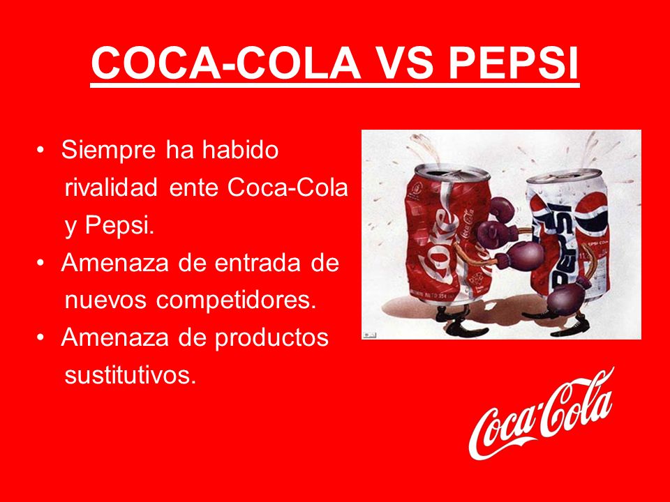COCA-COLA VS PEPSI Siempre ha habido rivalidad ente Coca-Cola y Pepsi.