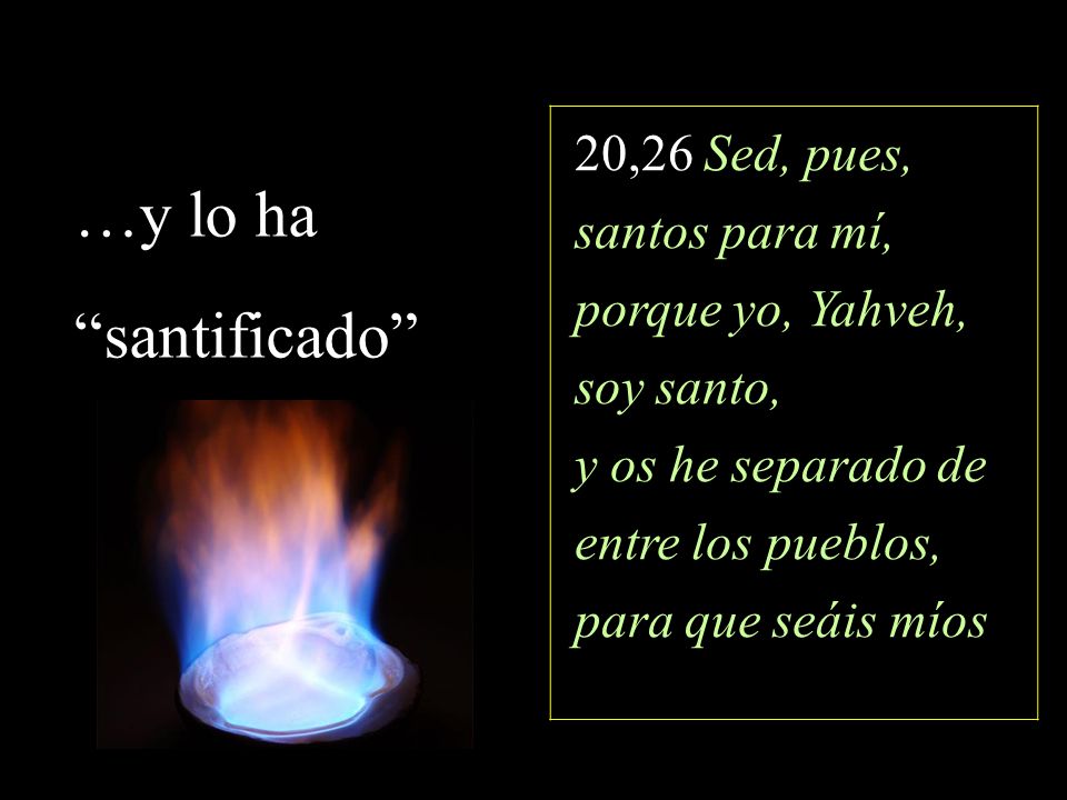 …y lo ha santificado 20,26 Sed, pues, santos para mí,