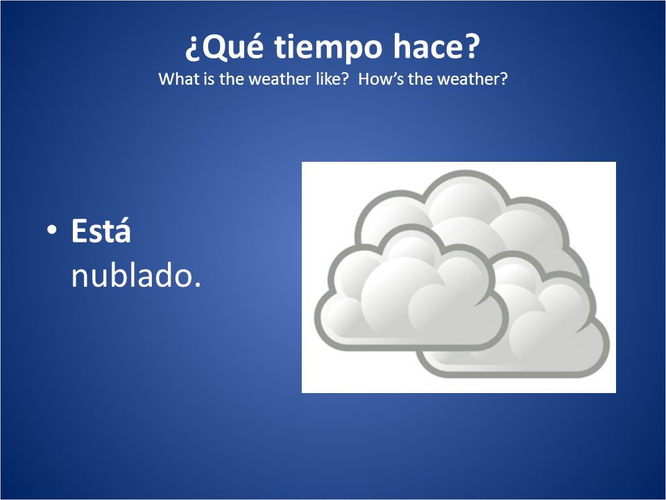 ¿Qué tiempo hace What is the weather like How’s the weather