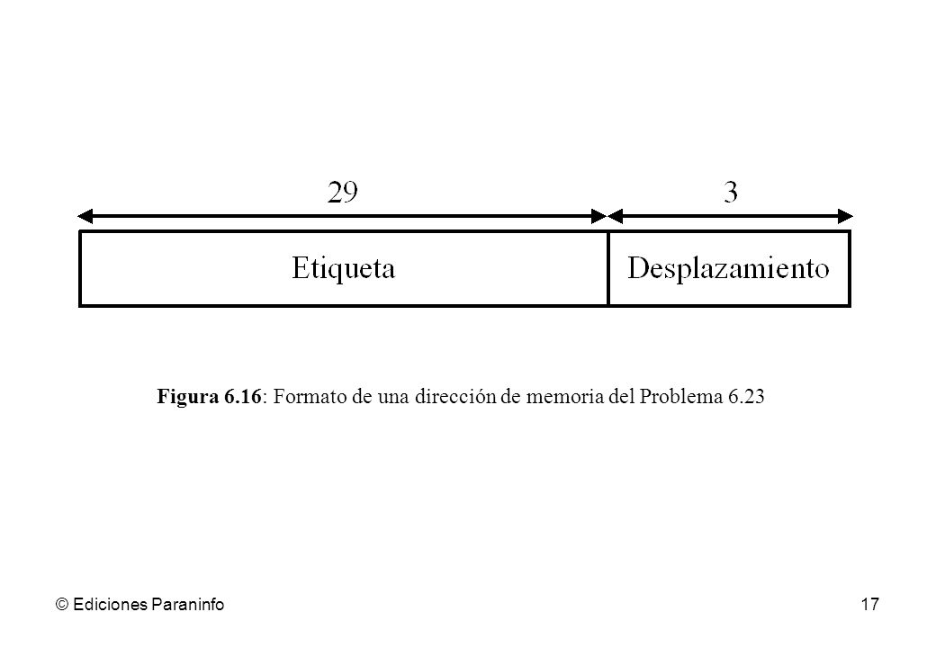 Figura 6.16: Formato de una dirección de memoria del Problema 6.23