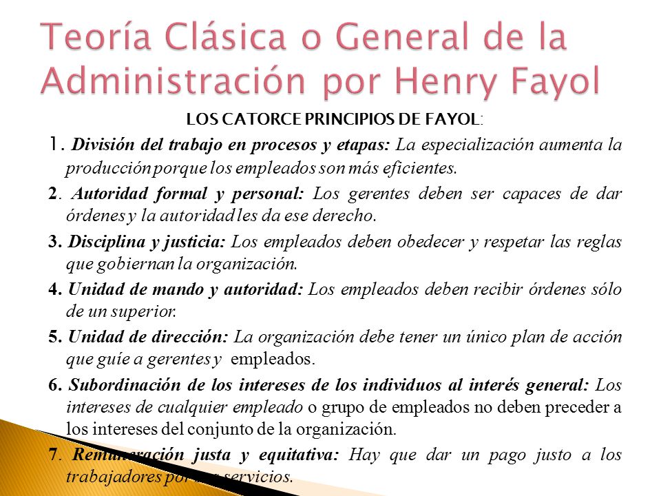 Teoría Clásica o General de la Administración por Henry Fayol