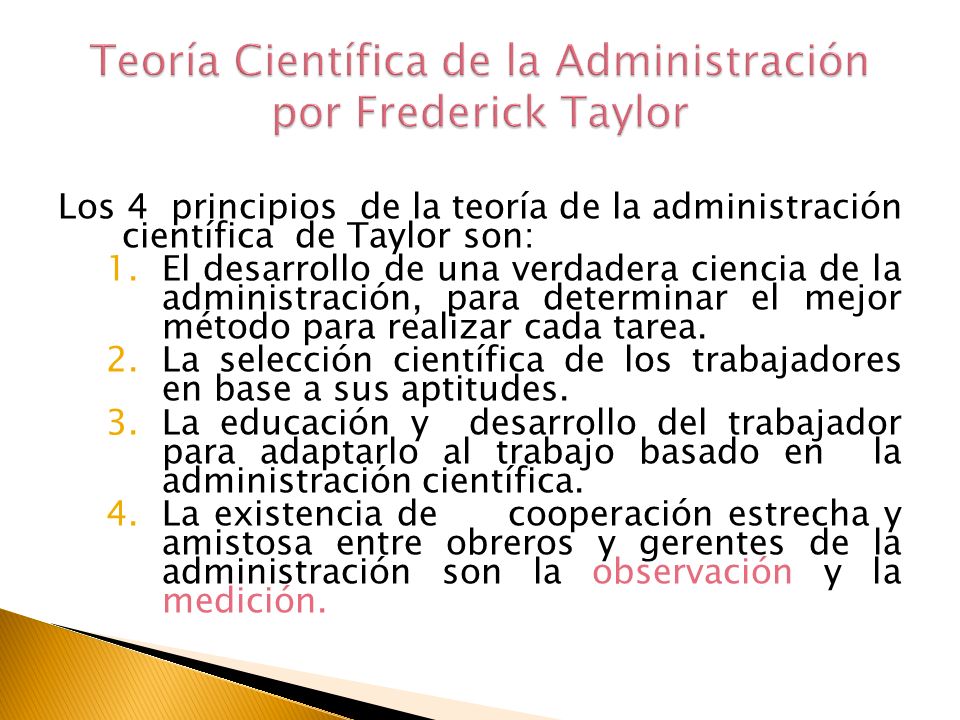 Teoría Científica de la Administración por Frederick Taylor
