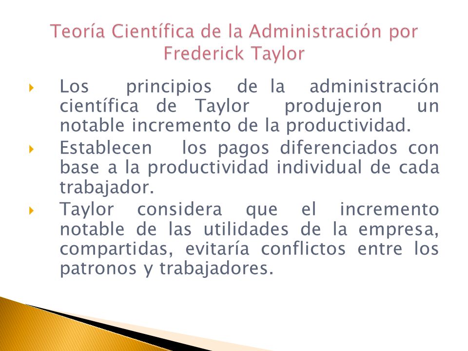 Teoría Científica de la Administración por Frederick Taylor
