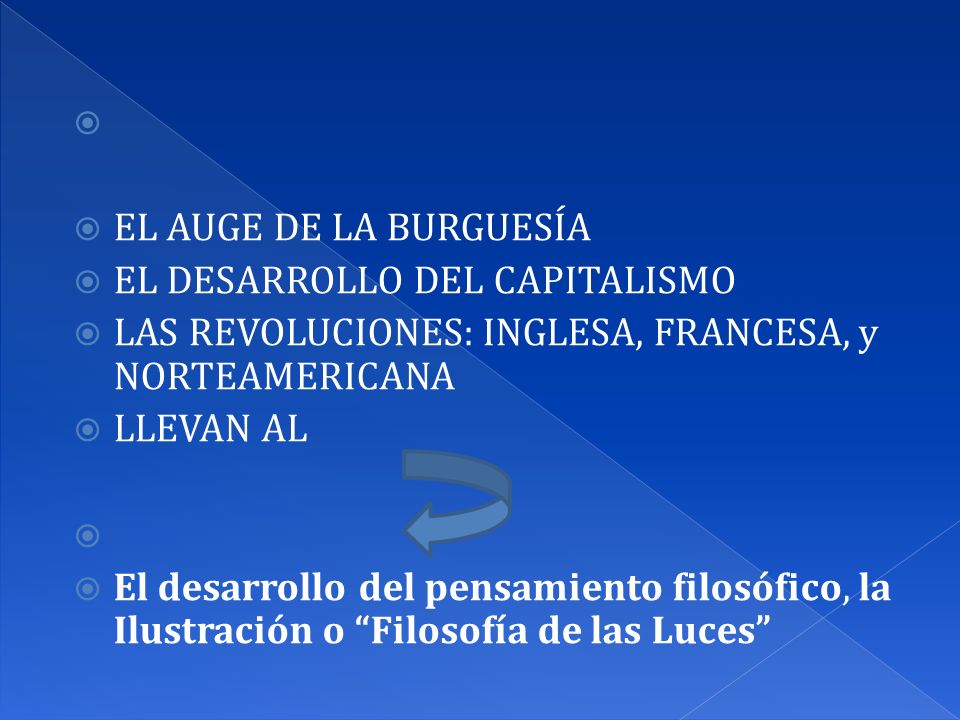 EL AUGE DE LA BURGUESÍA. EL DESARROLLO DEL CAPITALISMO. LAS REVOLUCIONES: INGLESA, FRANCESA, y NORTEAMERICANA.