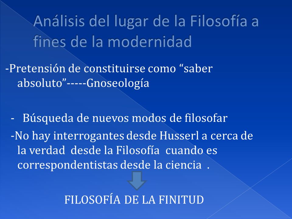 Análisis del lugar de la Filosofía a fines de la modernidad