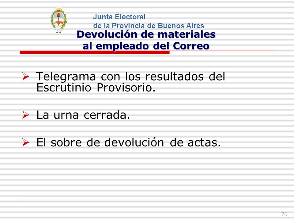 Devolución de materiales al empleado del Correo