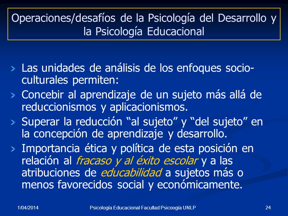 Psicología Educacional Facultad Psicoogía UNLP