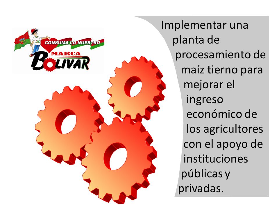 Implementar una planta de. procesamiento de. maíz tierno para. mejorar el. ingreso. económico de.