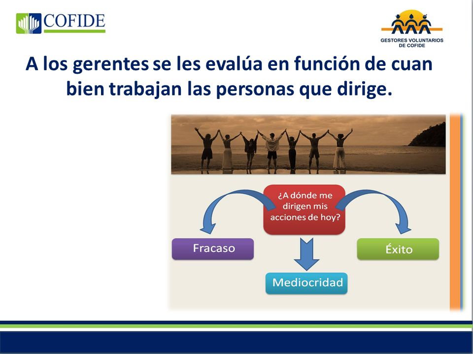 A los gerentes se les evalúa en función de cuan bien trabajan las personas que dirige.