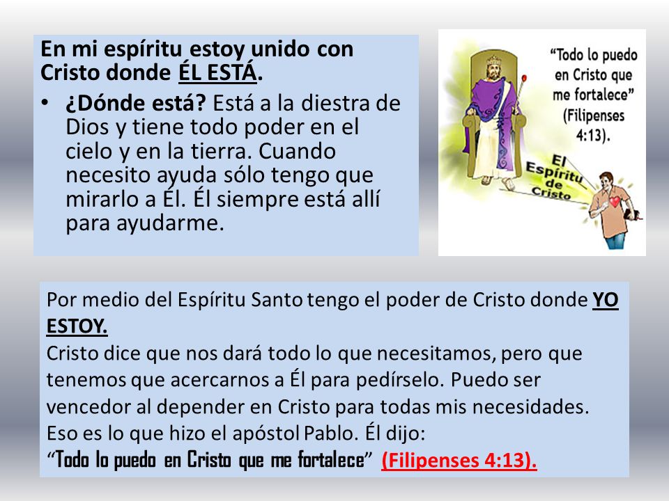 En mi espíritu estoy unido con Cristo donde ÉL ESTÁ.