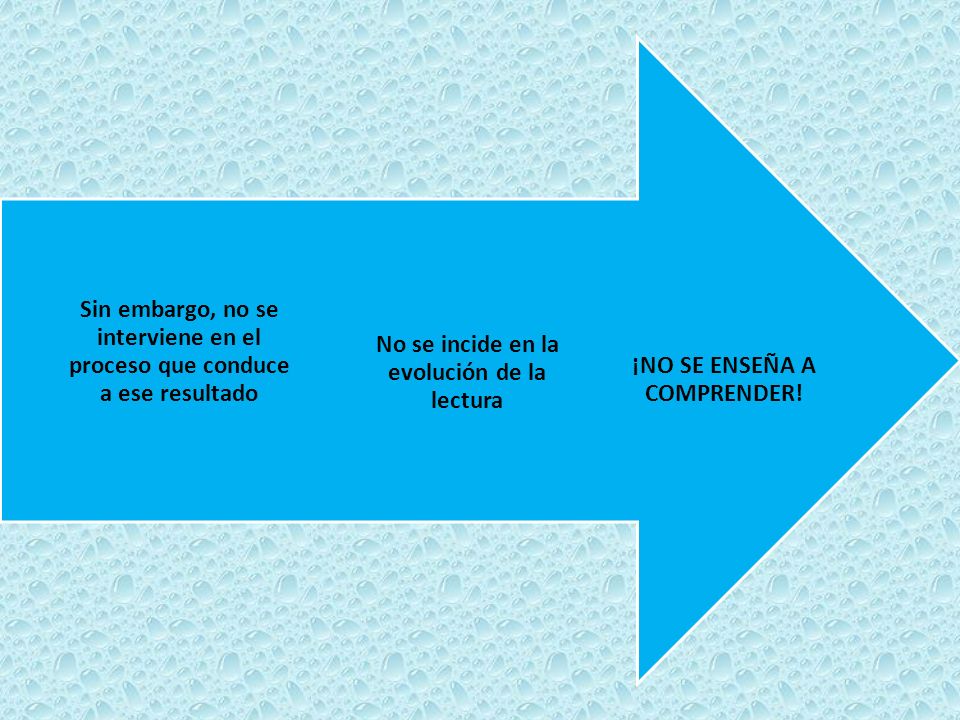 No se incide en la evolución de la lectura ¡NO SE ENSEÑA A COMPRENDER!