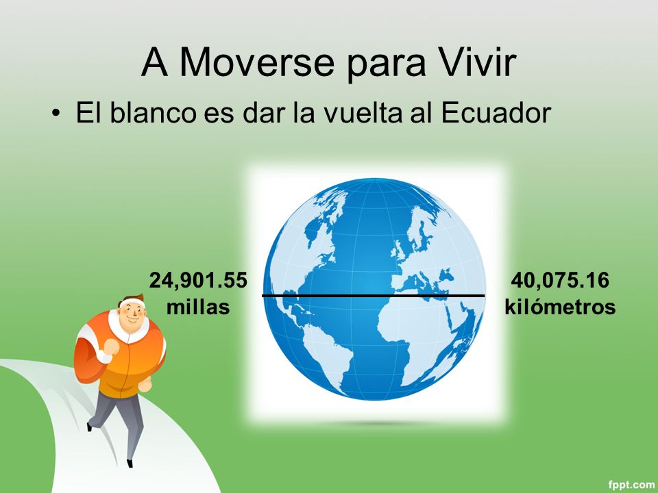 A Moverse para Vivir El blanco es dar la vuelta al Ecuador