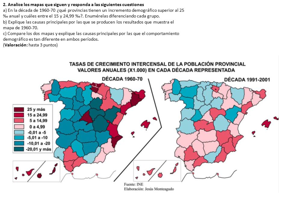 2. Analice los mapas que siguen y responda a las siguientes cuestiones