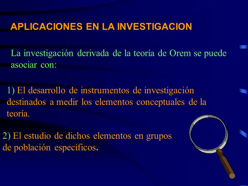 APLICACIONES EN LA INVESTIGACION