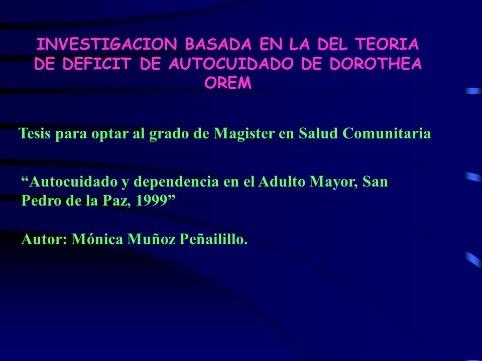 Tesis para optar al grado de Magister en Salud Comunitaria