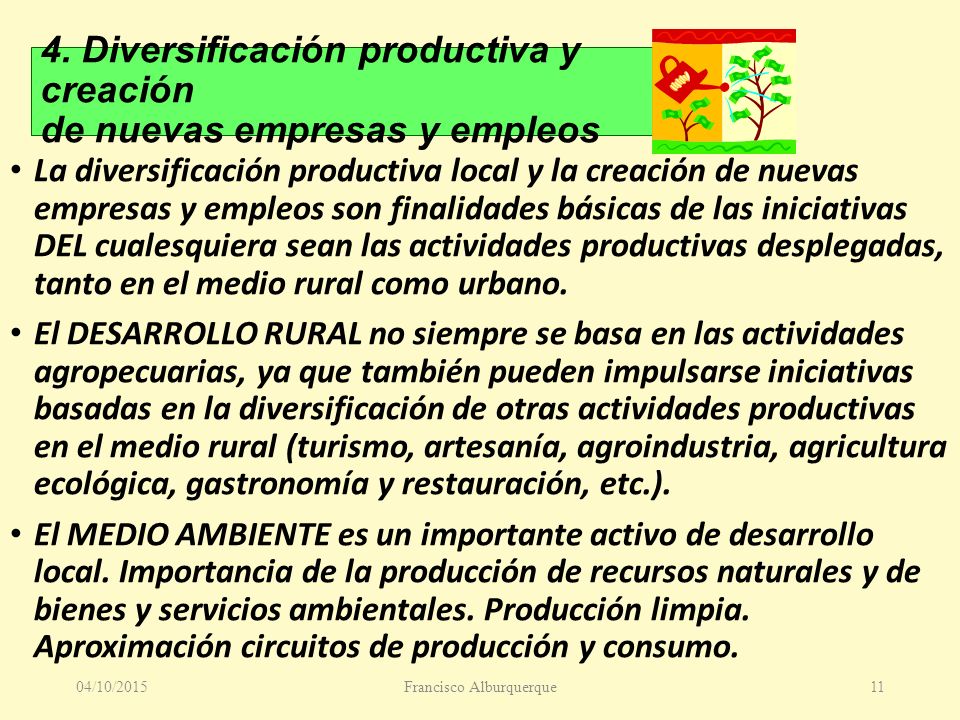 4. Diversificación productiva y creación de nuevas empresas y empleos