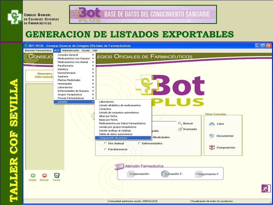 GENERACION DE LISTADOS EXPORTABLES