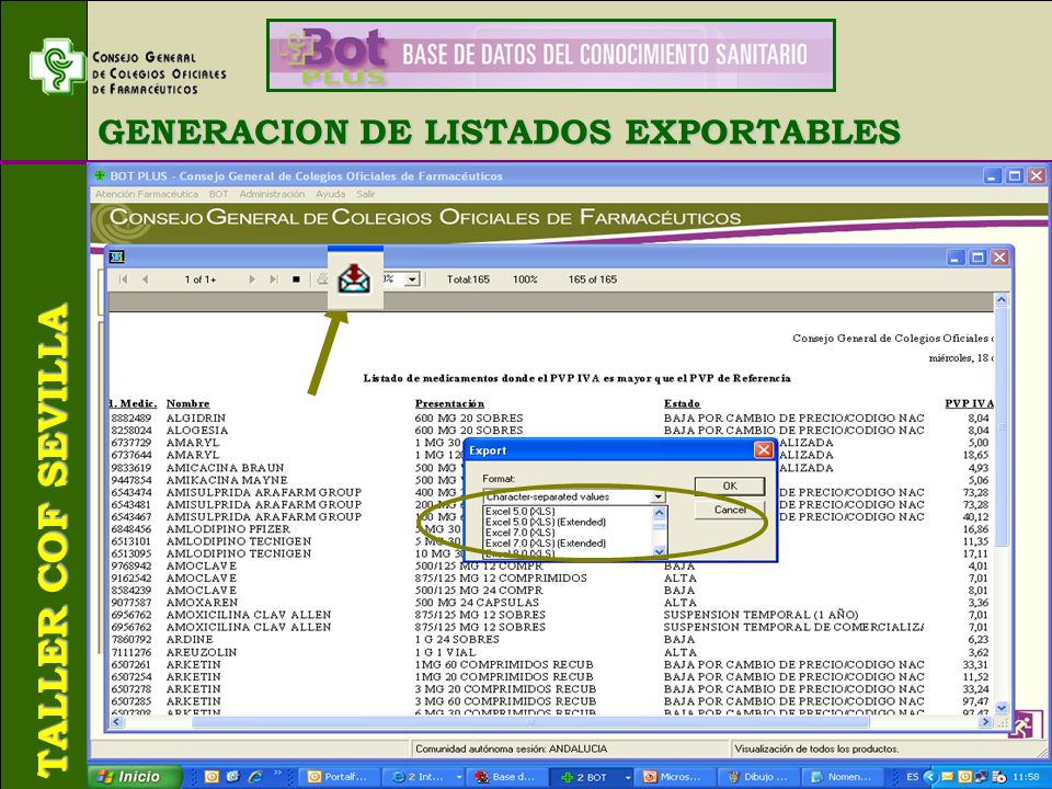 GENERACION DE LISTADOS EXPORTABLES