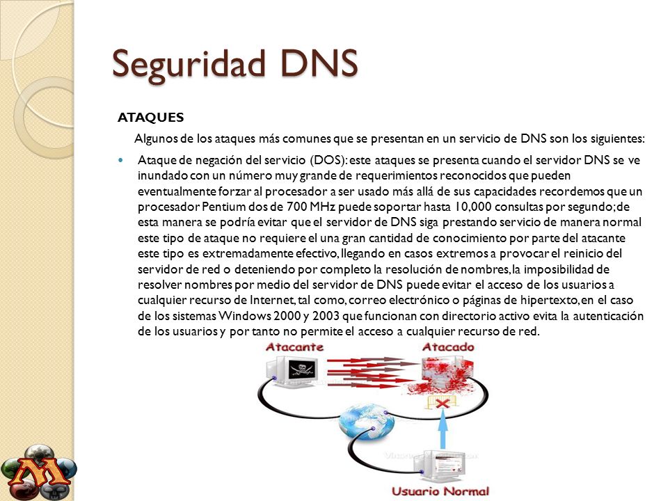 Seguridad DNS ATAQUES. Algunos de los ataques más comunes que se presentan en un servicio de DNS son los siguientes: