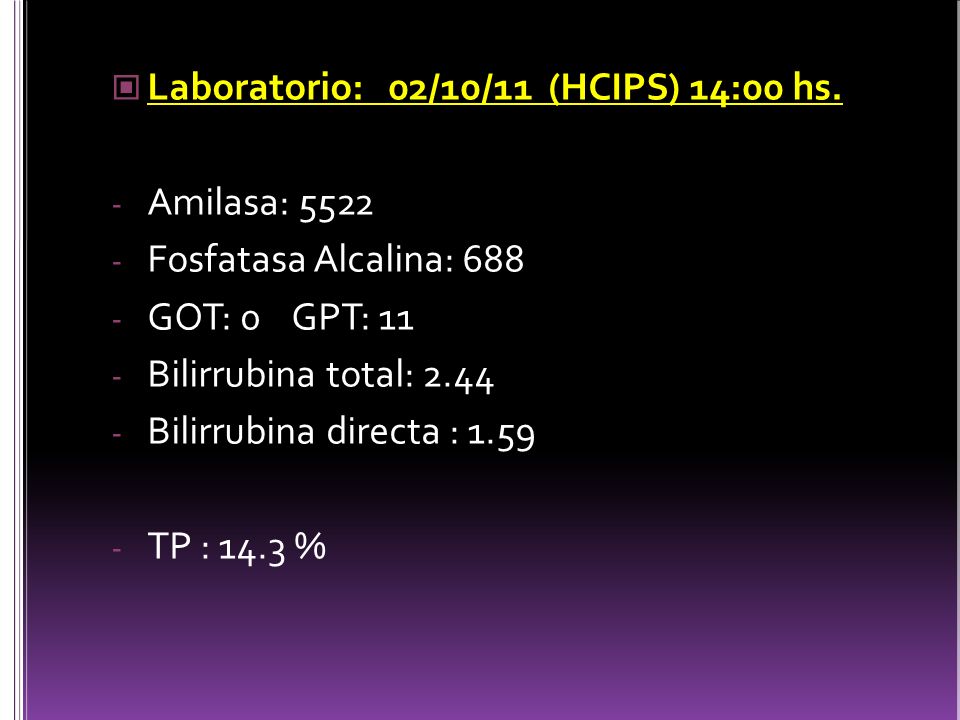 Laboratorio: 02/10/11 (HCIPS) 14:00 hs.