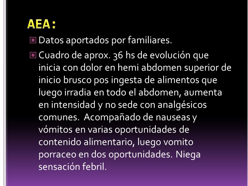 AEA: Datos aportados por familiares.