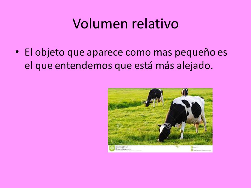 Volumen relativo El objeto que aparece como mas pequeño es el que entendemos que está más alejado.