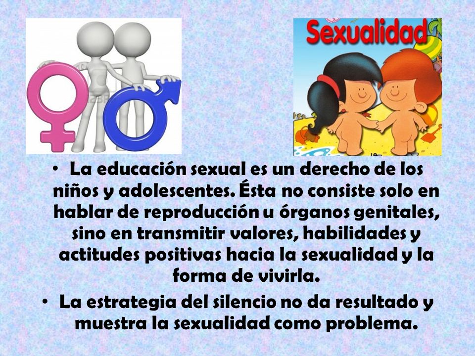 La educación sexual es un derecho de los niños y adolescentes
