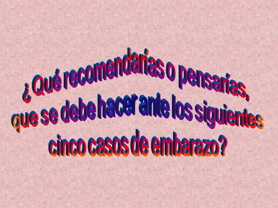 ¿Qué recomendarías o pensarías, que se debe hacer ante los siguientes