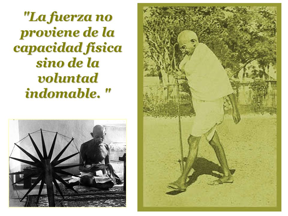 La fuerza no proviene de la capacidad física sino de la voluntad indomable.