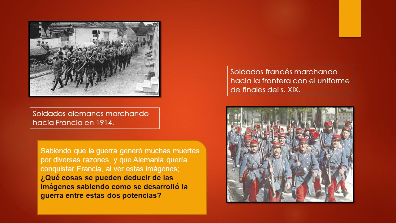 Soldados francés marchando hacia la frontera con el uniforme de finales del s. XIX.