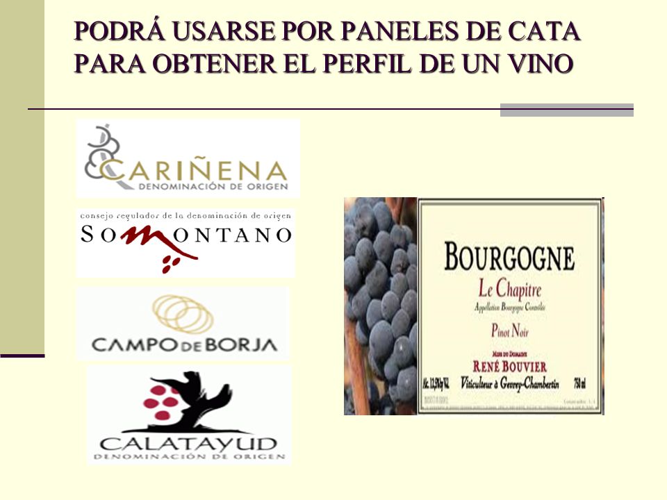 PODRÁ USARSE POR PANELES DE CATA PARA OBTENER EL PERFIL DE UN VINO
