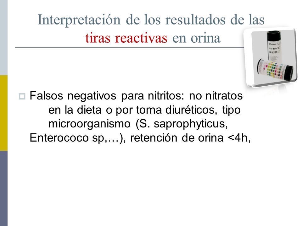 Interpretación de los resultados de las tiras reactivas en orina