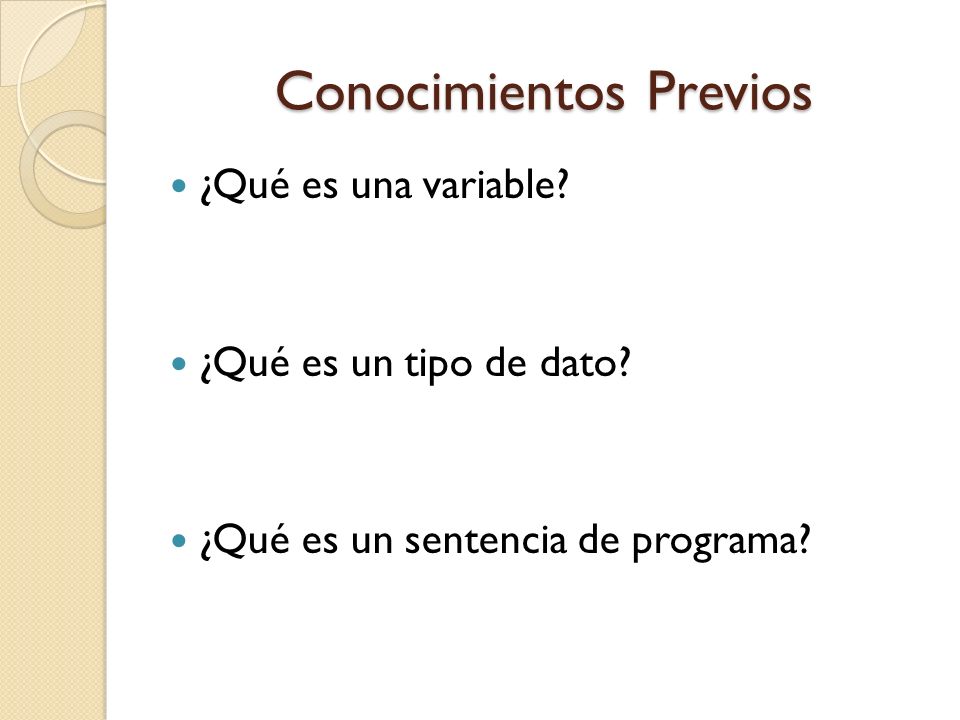 Conocimientos Previos